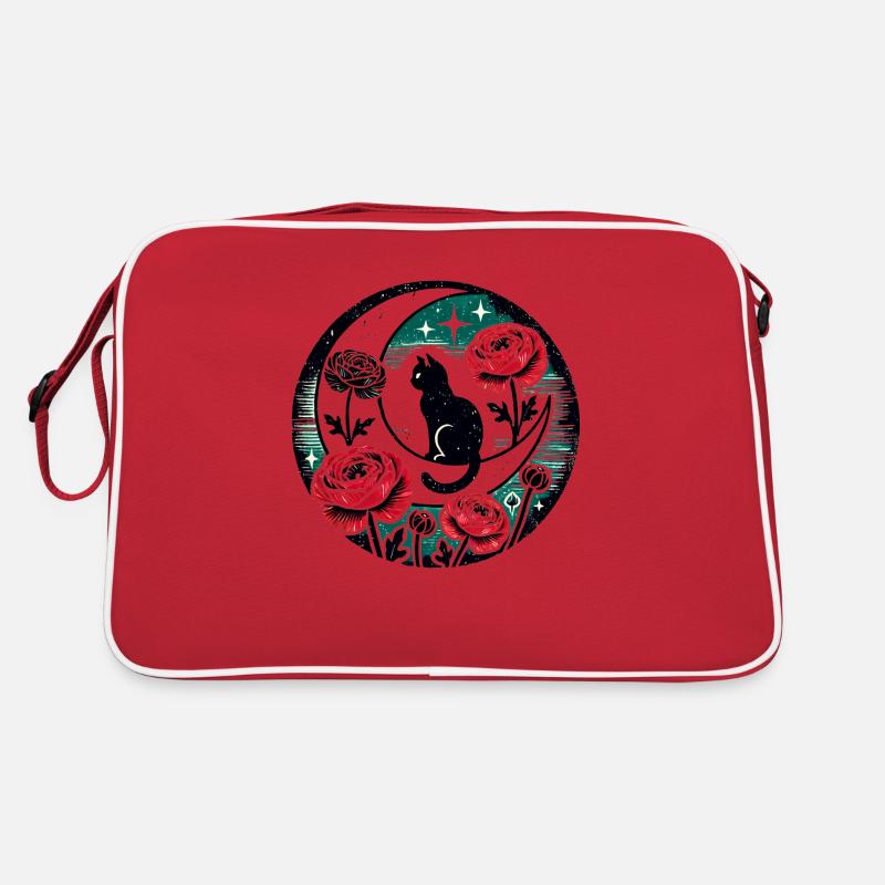 Black Cat Moon Retro Bag