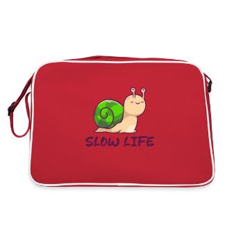 Slow Life Snail - Retro Bag - red/white - Back