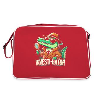 Investi-Gator - Drôle d’alligator détective design - Sac Retro - rouge/blanc - Dos