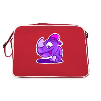 Mignon bébé rhinocéros Rhinooo avec casquette - Sac Retro - rouge/blanc - Dos