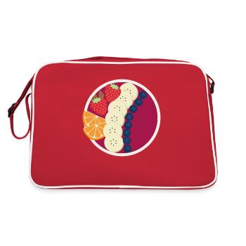 Beeren Smoothie Bowl - Retro Tasche - Rot/Weiß - Hinten