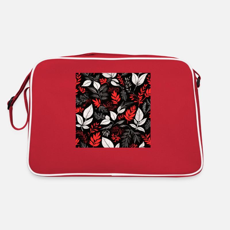 red foliage pattern Retro Bag