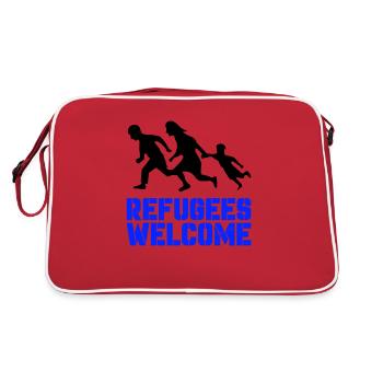 Refugees Welcome - Retro Bag - red/white - Back