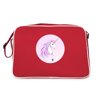 Licorne fantaisiste Fantasy Illustration - Sac Retro - rouge/blanc - Dos