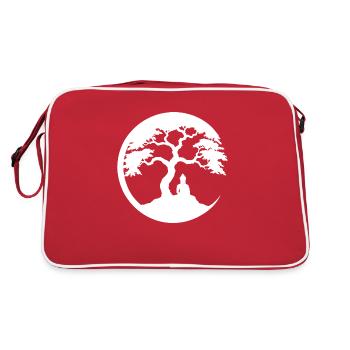 Bouddha, Cercle Zen - Sac Retro - rouge/blanc - Dos