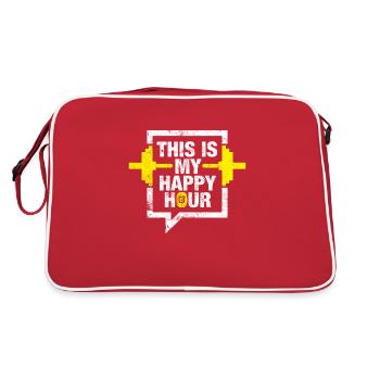 Gym quotes happy hour - Retro Bag - red/white - Back
