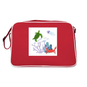 Coral reef - Retro Bag - red/white - Back