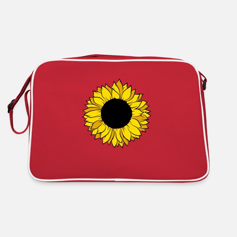 Sonnenblume - Retro Tasche - Rot/Weiß