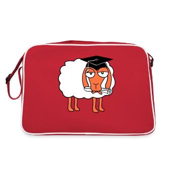 Sheep School Certificate College Graduation Abi Students - Retro Bag - red/white - Back