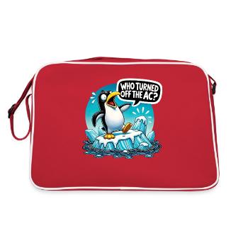 Drôle de pingouin réchauffement climatique - Sac Retro - rouge/blanc - Dos