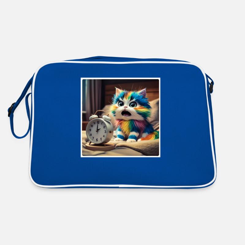 Chat avec réveil Sac Retro