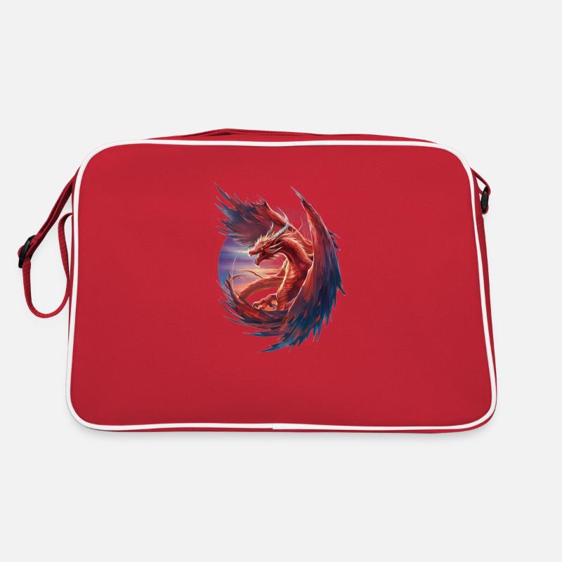 Cooler roter Drache Retro Tasche
