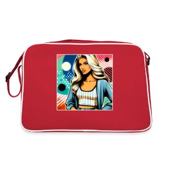 Femme d’affaires élégante - Sac Retro - rouge/blanc - Dos