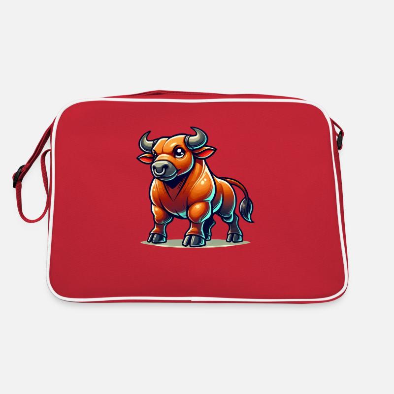 stier comic - Retro Tasche - Rot/Weiß