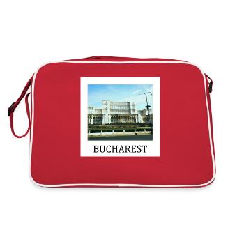 Bukarest - Retro Tasche - Rot/Weiß - Hinten