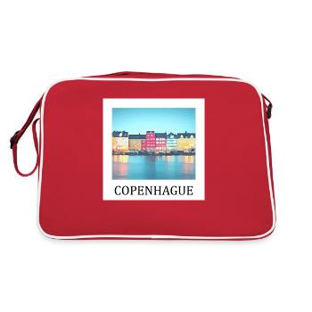 Kopenhagen - Retro Tasche - Rot/Weiß - Hinten