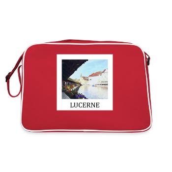 Luzern - Retro Tasche - Rot/Weiß - Hinten