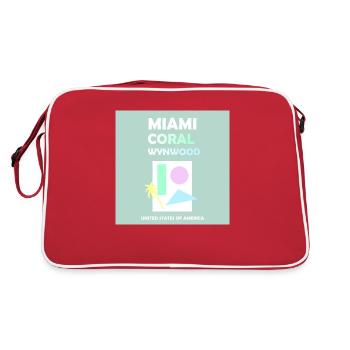 Miami, États-Unis, États-Unis - Sac Retro - rouge/blanc - Dos