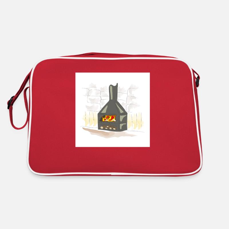 Cheminée à bois éclairée Sac Retro