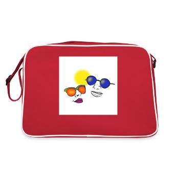 Les personnes portant des lunettes de soleil - Sac Retro - rouge/blanc - Dos