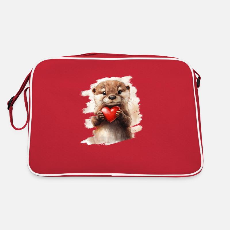 Otter mit Herz Retro Tasche
