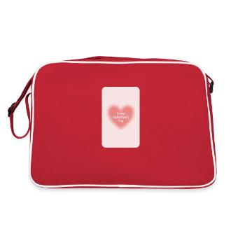 Happy Valentines Day - Retro Tasche - Rot/Weiß - Hinten