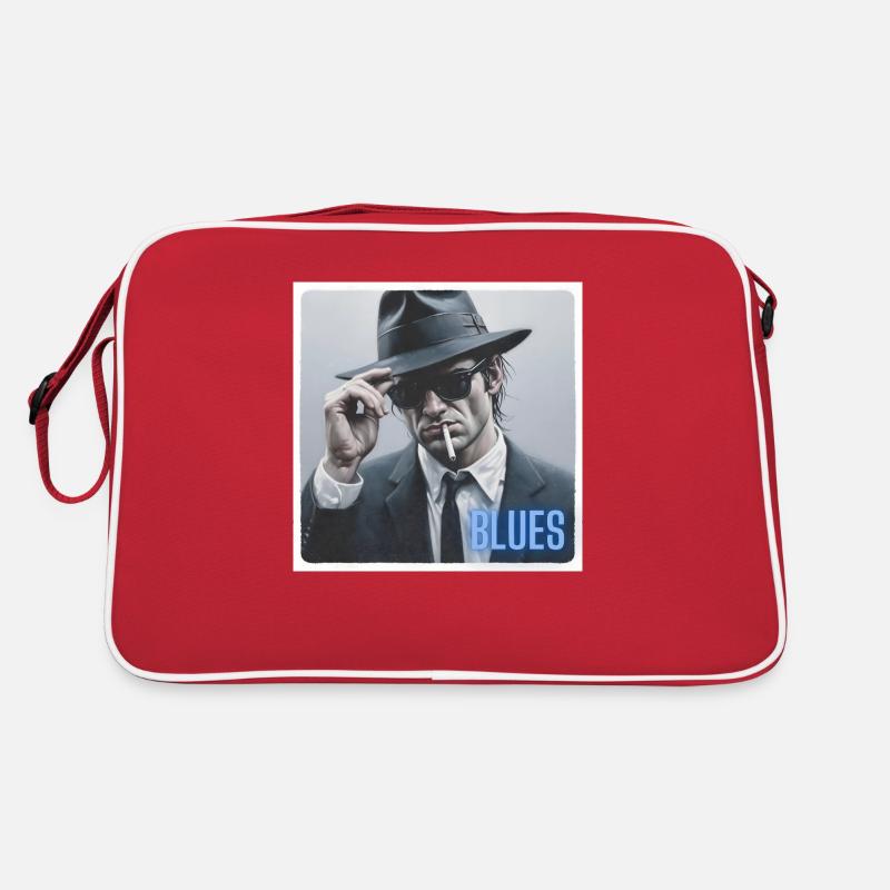 Blues brother mit Hut und Zigarette Retro Tasche