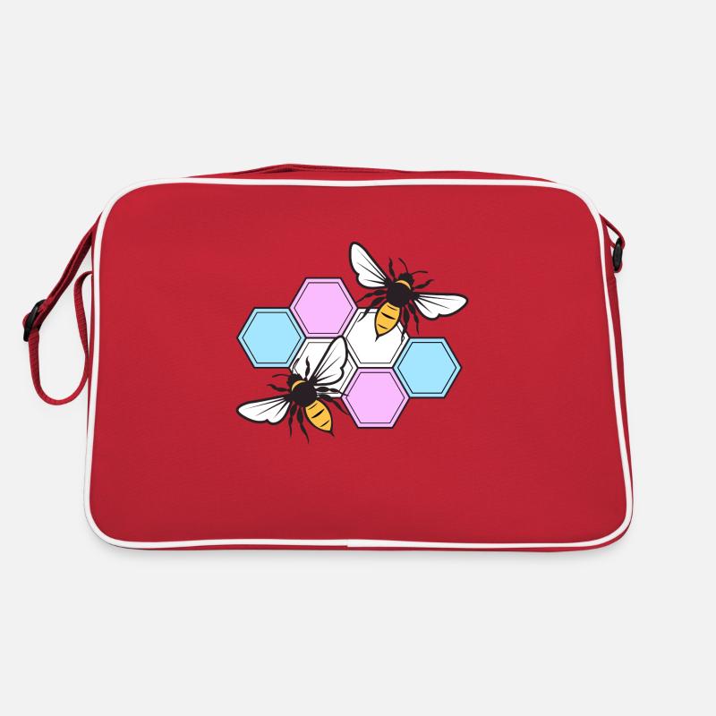 TransBee - Retro Tasche - Rot/Weiß