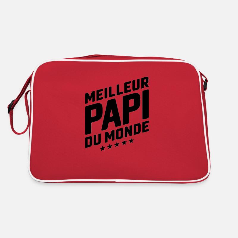 Der beste Opa der Welt - Retro Tasche - Rot/Weiß