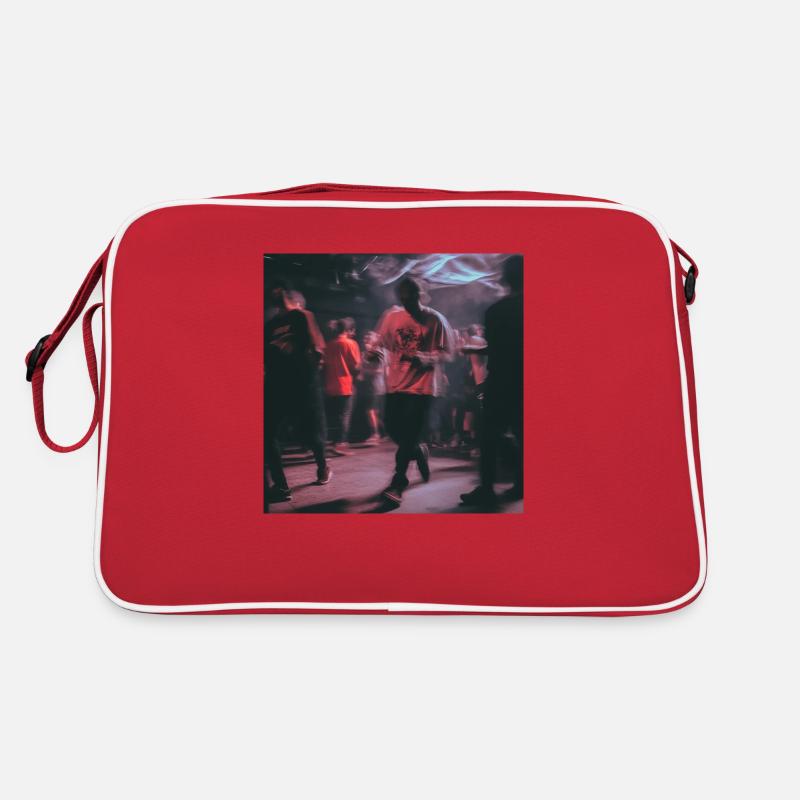 Techno dude - Retro Tasche - Rot/Weiß