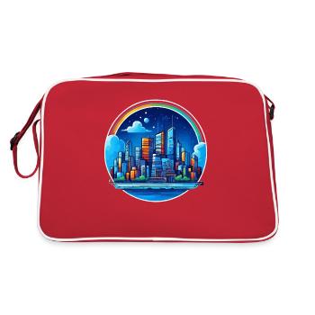 Scintillement de nuit de la ville - Sac Retro - rouge/blanc - Dos
