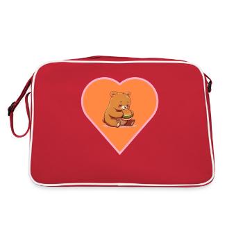 Bjørn adore les hamburgers - Sac Retro - rouge/blanc - Dos