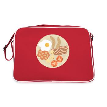 full english breakfast - Retro Bag - red/white - Back