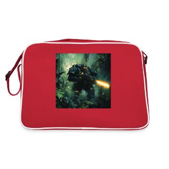 Sci Fi Krieger3 - Retro Tasche - Rot/Weiß - Hinten