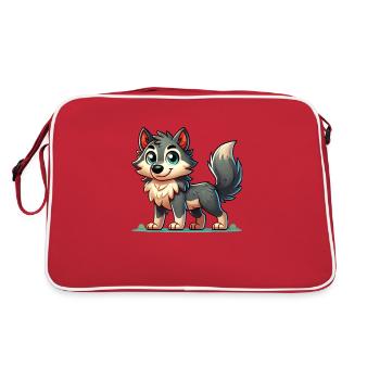 Bande dessinée loup - Sac Retro - rouge/blanc - Dos
