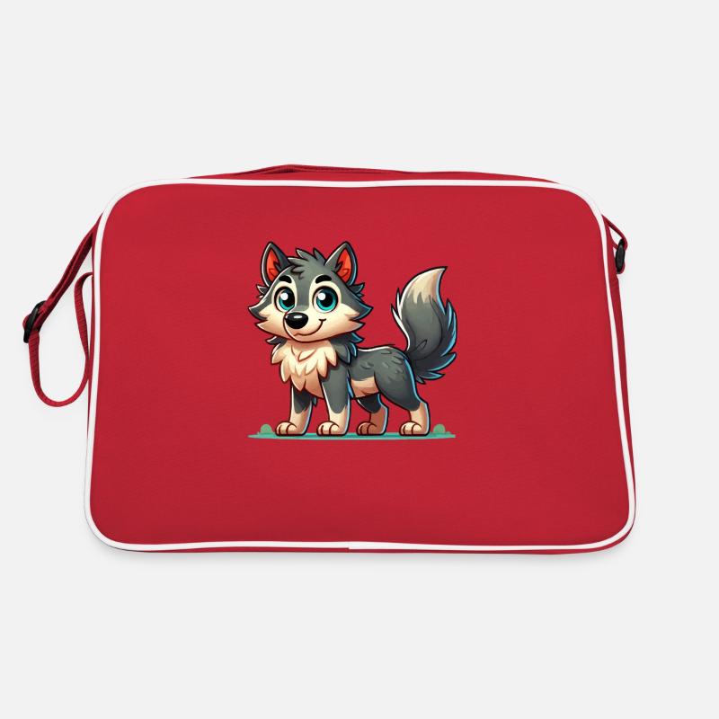 wolf comic Retro Tasche