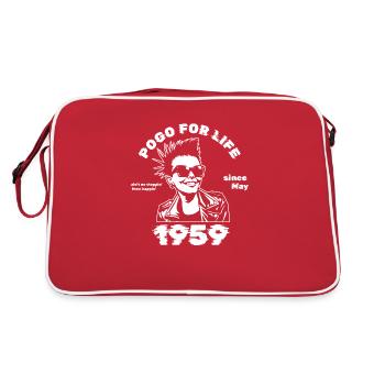 66. Birthday Pogo for life since 05/1959 - Retro Bag - red/white - Back