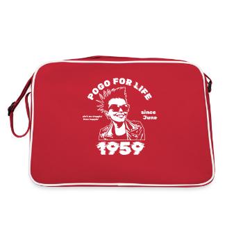 66. Birthday Pogo for life since 06/1959 - Retro Bag - red/white - Back