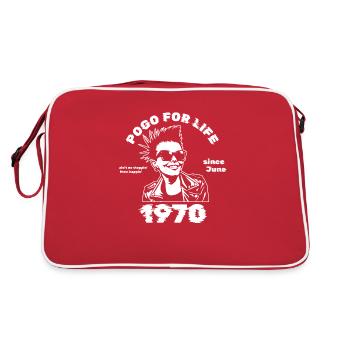55. Birthday Pogo for life since 06/1970 - Retro Bag - red/white - Back