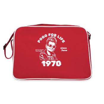 55. Birthday Pogo for life since 06/1970 - Retro Bag - red/white - Back