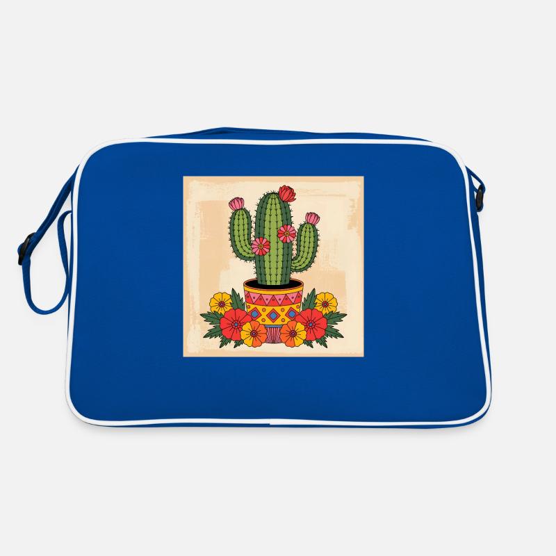 Cactus with Flowers Vintage Old School Tattoo Retro Bag