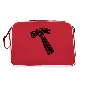 Hammer Time - Hobby Profi immer einsatzbereit - Retro Tasche - Rot/Weiß - Hinten