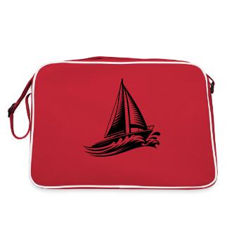 Sails and waves Boat magic for water dreamers - Retro Bag - red/white - Back