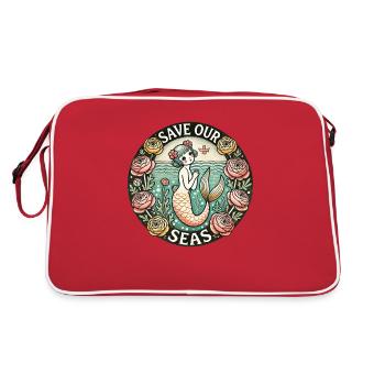 Sauvez nos mers sirène vintage - Sac Retro - rouge/blanc - Dos