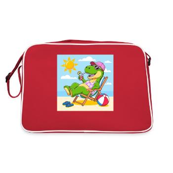 Rex sur la plage - Sac Retro - rouge/blanc - Dos