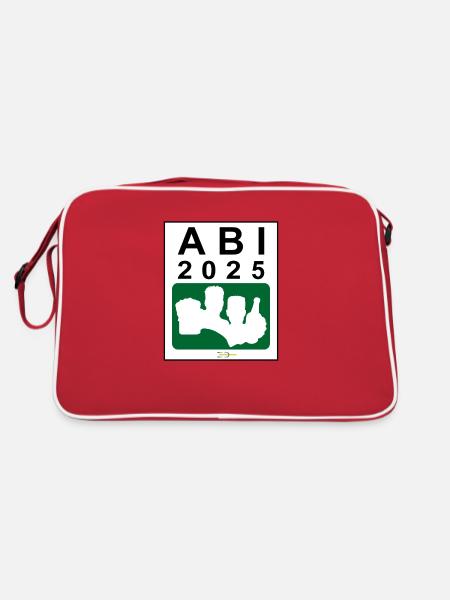 Bier Liga Logo ABI 2025 Grün - Retro Tasche - Rot/Weiß - Hinten