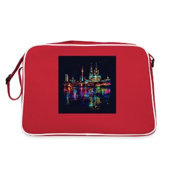Cologne Cathedral City Skyline Night Black Neon - Retro Bag - red/white - Back