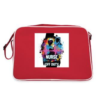 🩺 Infirmière en congé – Chemise drôle - Sac Retro - rouge/blanc - Dos
