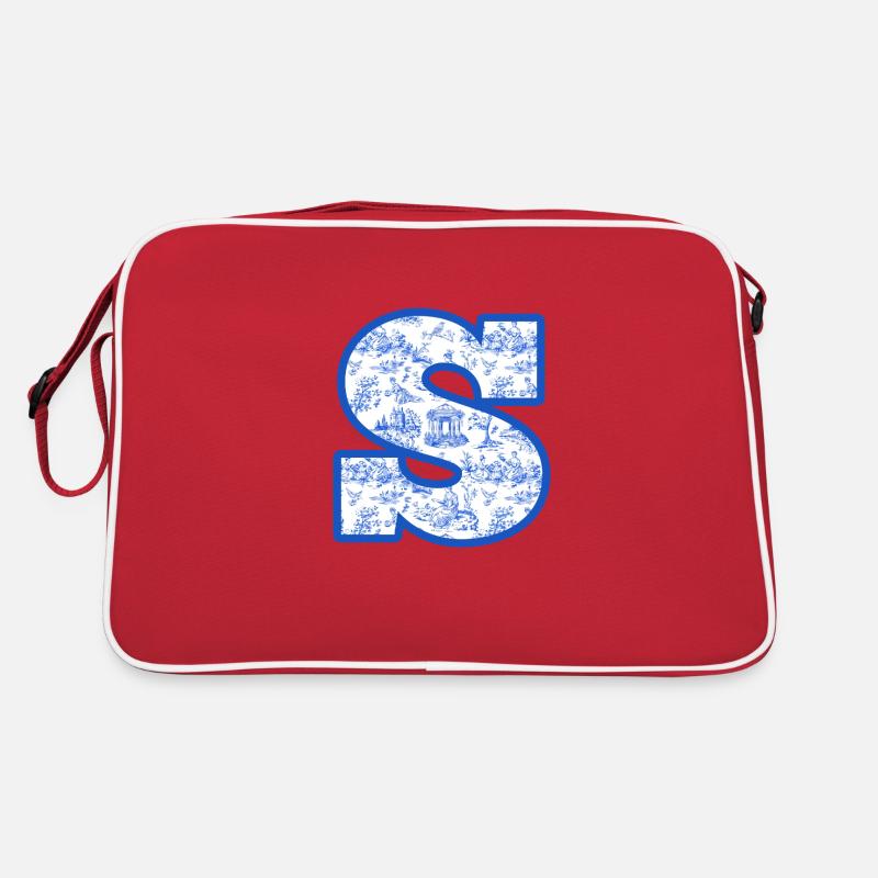 Blue Chinoiserie Letters Retro Bag