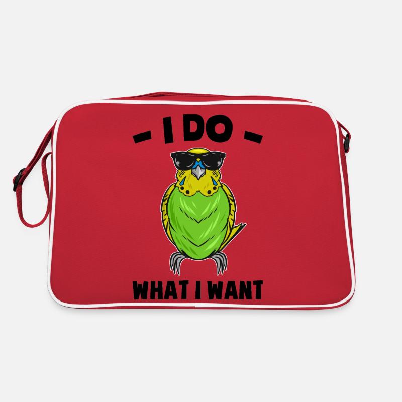 Wellensittich - Retro Tasche - Rot/Weiß